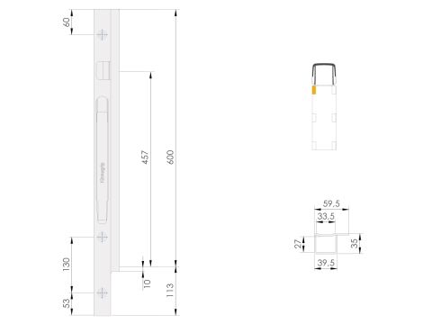 Front Pillar Kinne K20 600 L/H bolt