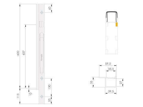 Front Pillar Kinne K20 600 R/H bolt