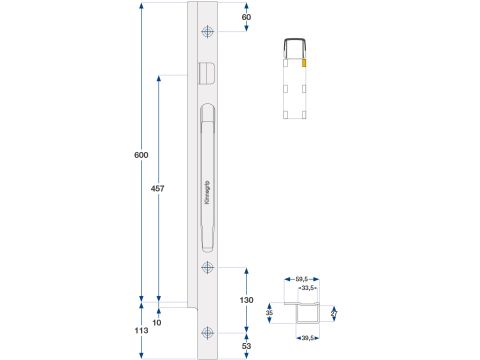 Front Pillar Kinne K20 600 R/H galv