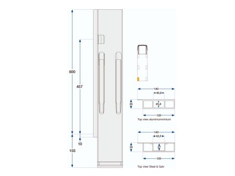 Rear Pillar Kinne K20 600 LH sing g