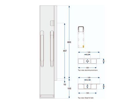 Rear Pillar Kinne K20 600 RH sing g