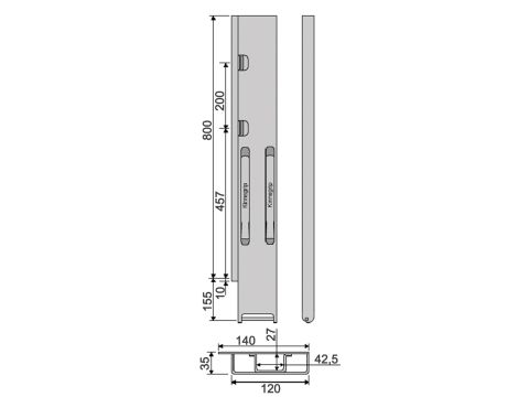 Rear Pillar Kinne K20 800 L/H