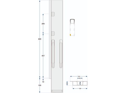 Rear Pillar Kinne K20 800 L/H galva