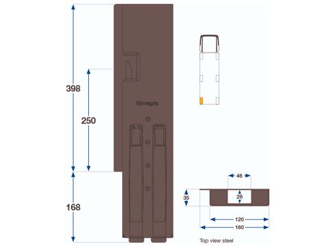 Kinnegrip K5-400, taka leveä - VK