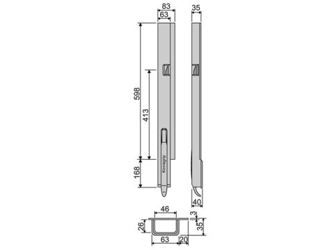 Kinnegrip K5-600, taka kapea-OK