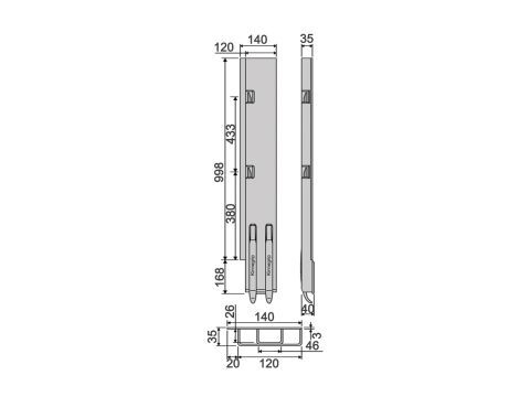 Kinnegrip K5-1000, taka leveä - VK