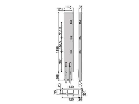 Kinnegrip K5-1200, taka leveä - OK