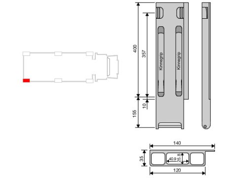 Kinnegrip K20-400 alu, taka-OK