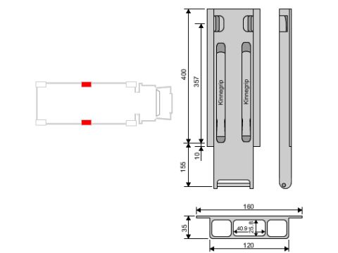 Kinnegrip K20-400 alu, sivu