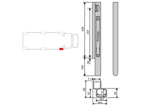 Kinnegrip K20-400 alu, etu-OK