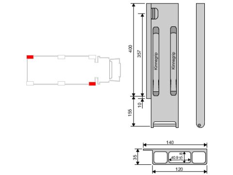 Kinnegrip K20-400 alu, taka-VK TT