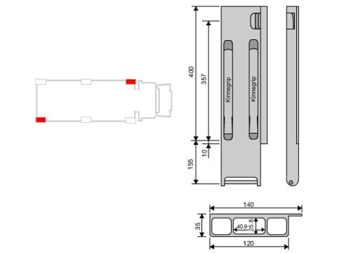 Kinnegrip K20-400 alu, taka-OK TT