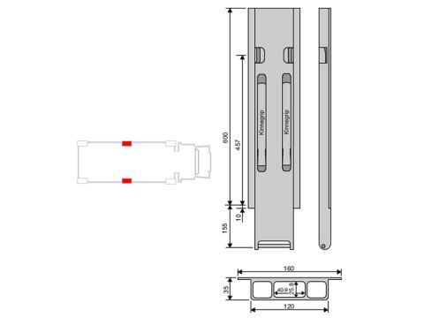 Kinnegrip K20-600 alu, sivu