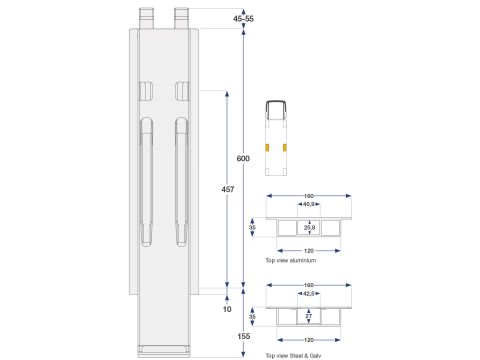 Kinnegrip K20-600 alu, sivu Kinneto