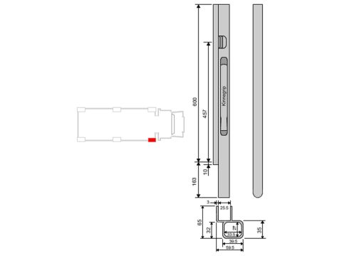 Kinnegrip K20-600 alu, etu-OK