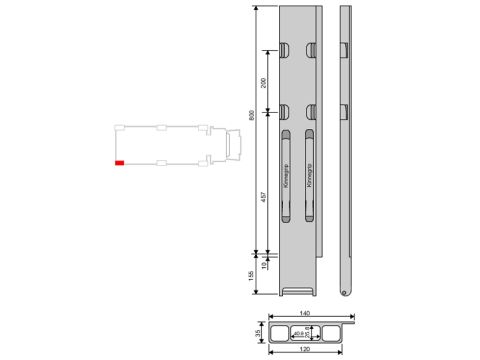 Kinnegrip K20-800/2 alu, taka-OK