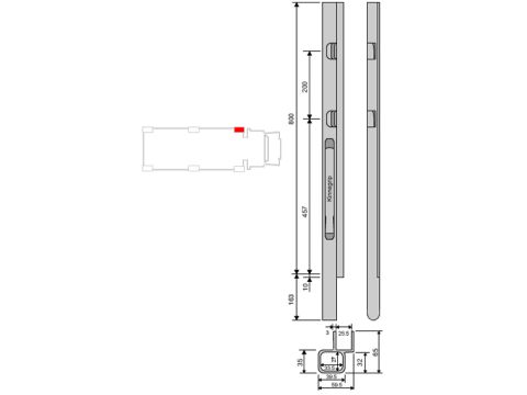 Kinnegrip K20-800/2 alu, etu-VK