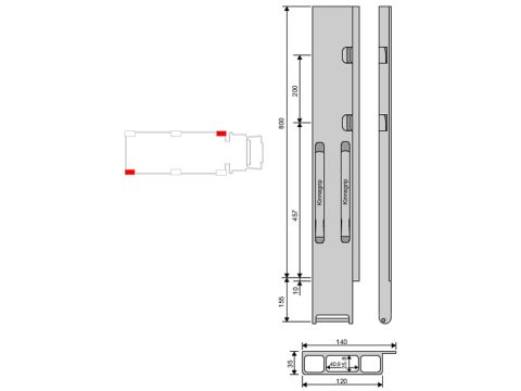 Kinnegrip K20-800 alu, taka-OK