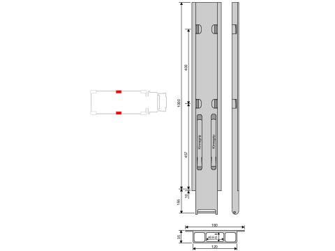 Sidostolpe Kinne K20 alu 1000