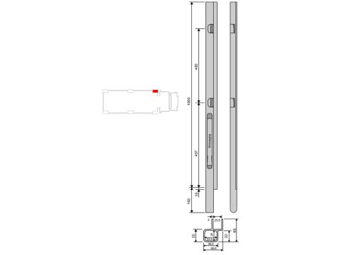 Framstolpe Kinne K20 alu 1000 VH