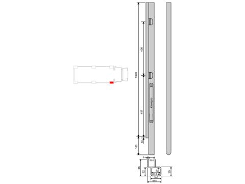 Framstolpe Kinne K20 alu 1000 HH