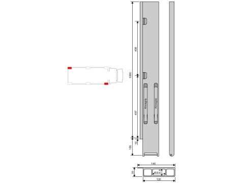 Bakstolpe Kinne K20 alu 1000 VH