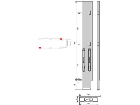 Bakstolpe Kinne K20 alu 1000 HH