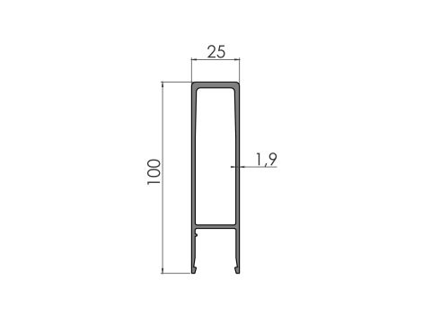 Yläprofiili 9027 An 1,34/7,5