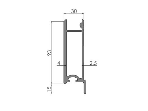 Alaprofiili 36087 An 2,3/5,0