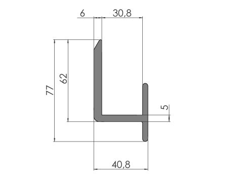 Päätyprofiili 36076 An 1,83/5,2