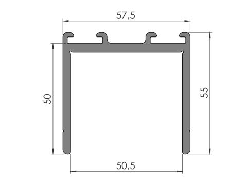 Päätyprofiili U-50 5101 An 1,65/7,6