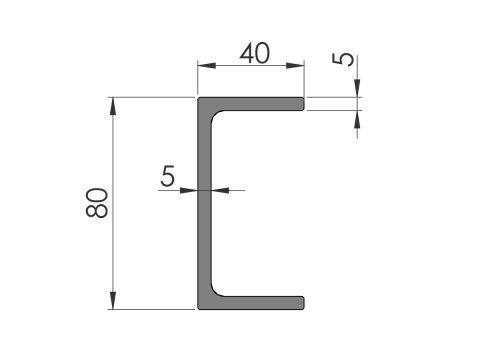 U-Profiili 6581/80x40x5 al