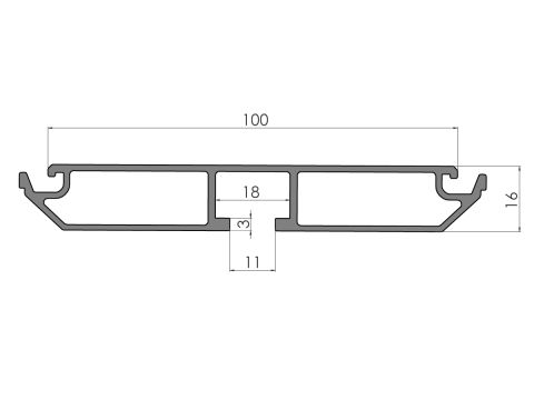 Sivusuoja Aero 100 mm väliprof An/6