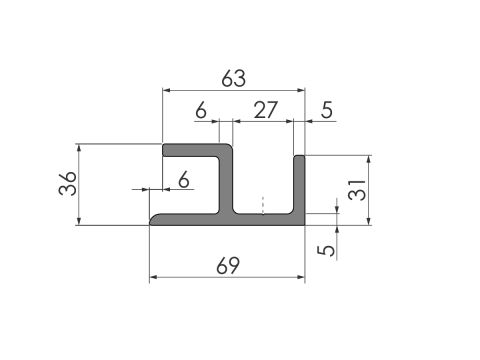 Kattokisko 354804 Al, 8500 mm